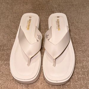 White platform sandals